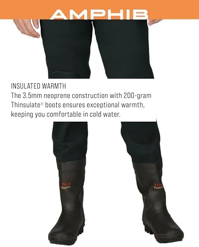 FROGG TOGGS Men's Amphib Neoprene Waterproof Fishing Bootfoot Chest Wader for Fishing, Cleated, 10 - Image 4