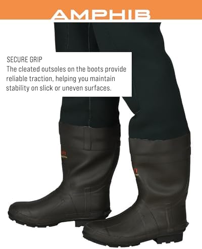 FROGG TOGGS Men's Amphib Neoprene Waterproof Fishing Bootfoot Chest Wader for Fishing, Cleated, 10 - Image 7
