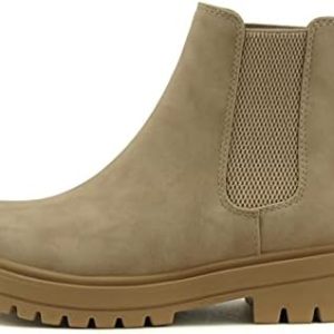 Soda Pilot ~ Women Lug Sole Low Heel Chelsea Fashion Ankle Bootie w/Double Elastic Gore