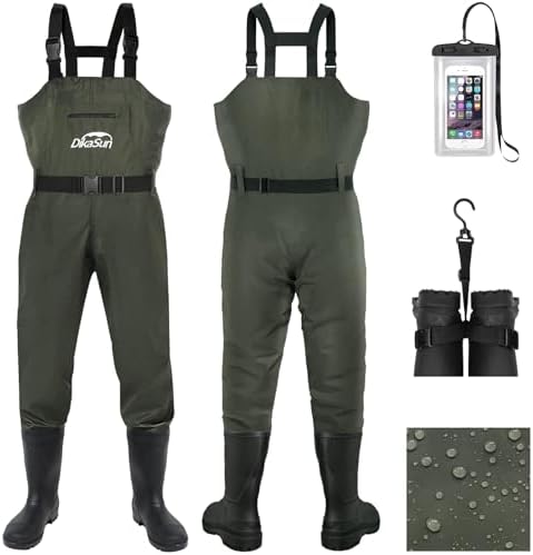 Waterproof Fishing Waders for Men Women| 2-Ply Nylon/PVC Chest Wader with Boots for Fly Fishing
