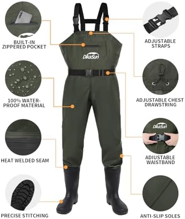 Waterproof Fishing Waders for Men Women| 2-Ply Nylon/PVC Chest Wader with Boots for Fly Fishing - Image 4