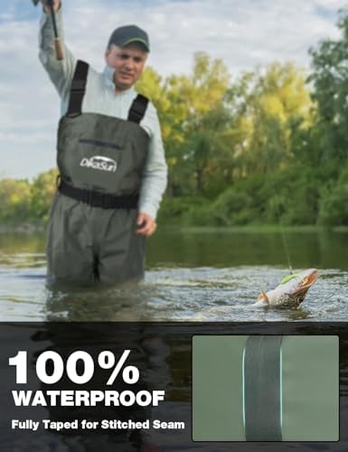 Waterproof Fishing Waders for Men Women| 2-Ply Nylon/PVC Chest Wader with Boots for Fly Fishing - Image 6